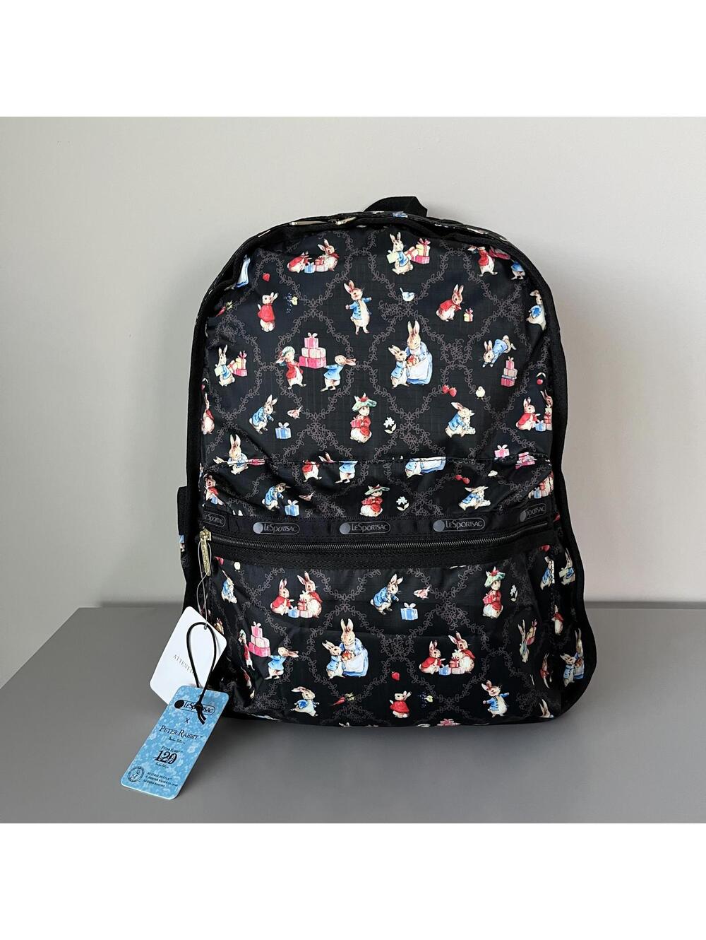 Lesportsac Peter Rabbit Route Backpack 2-compartment with Charm Purse NWT